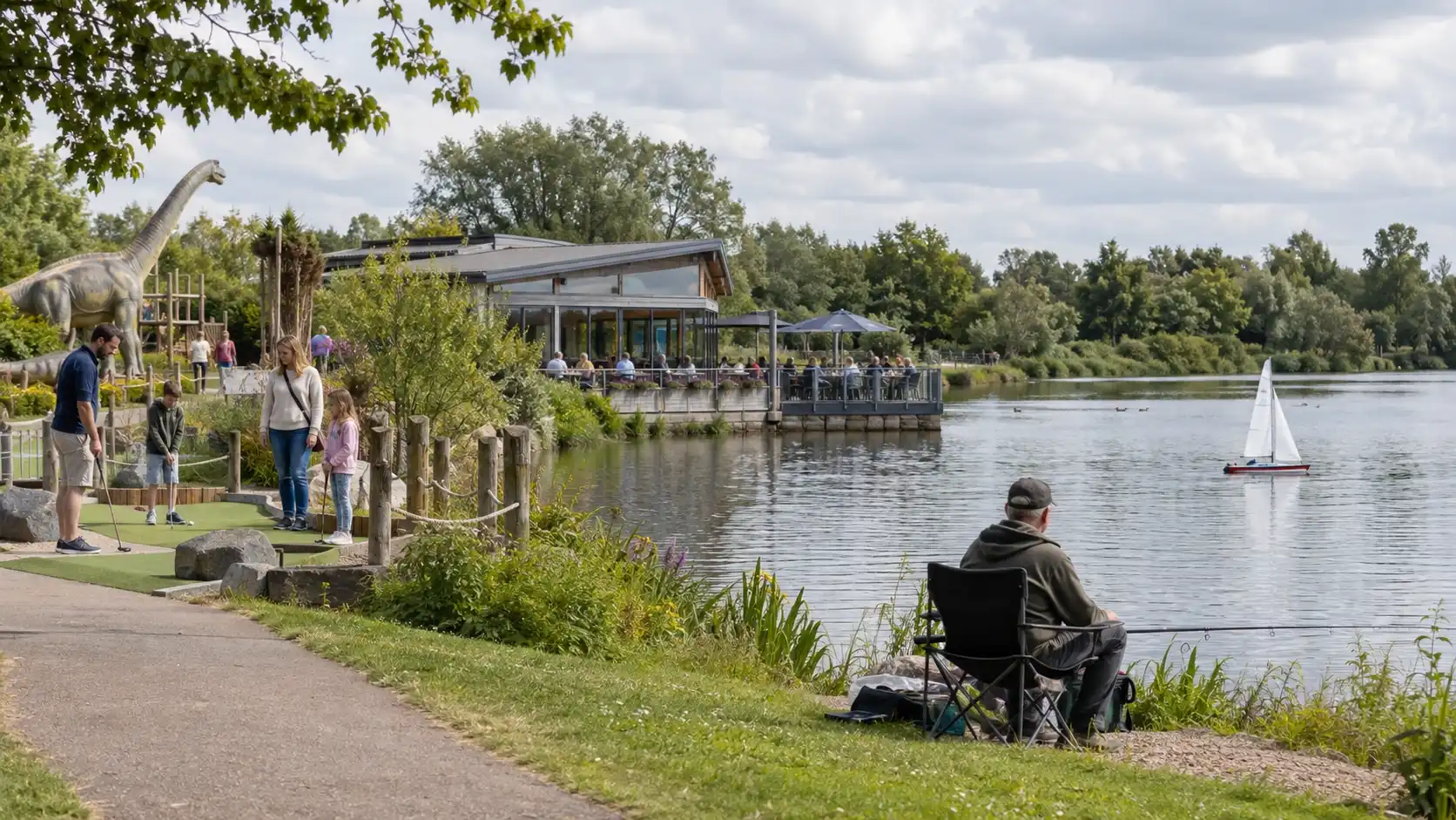 What is there to do at Furzton Lake besides walking?